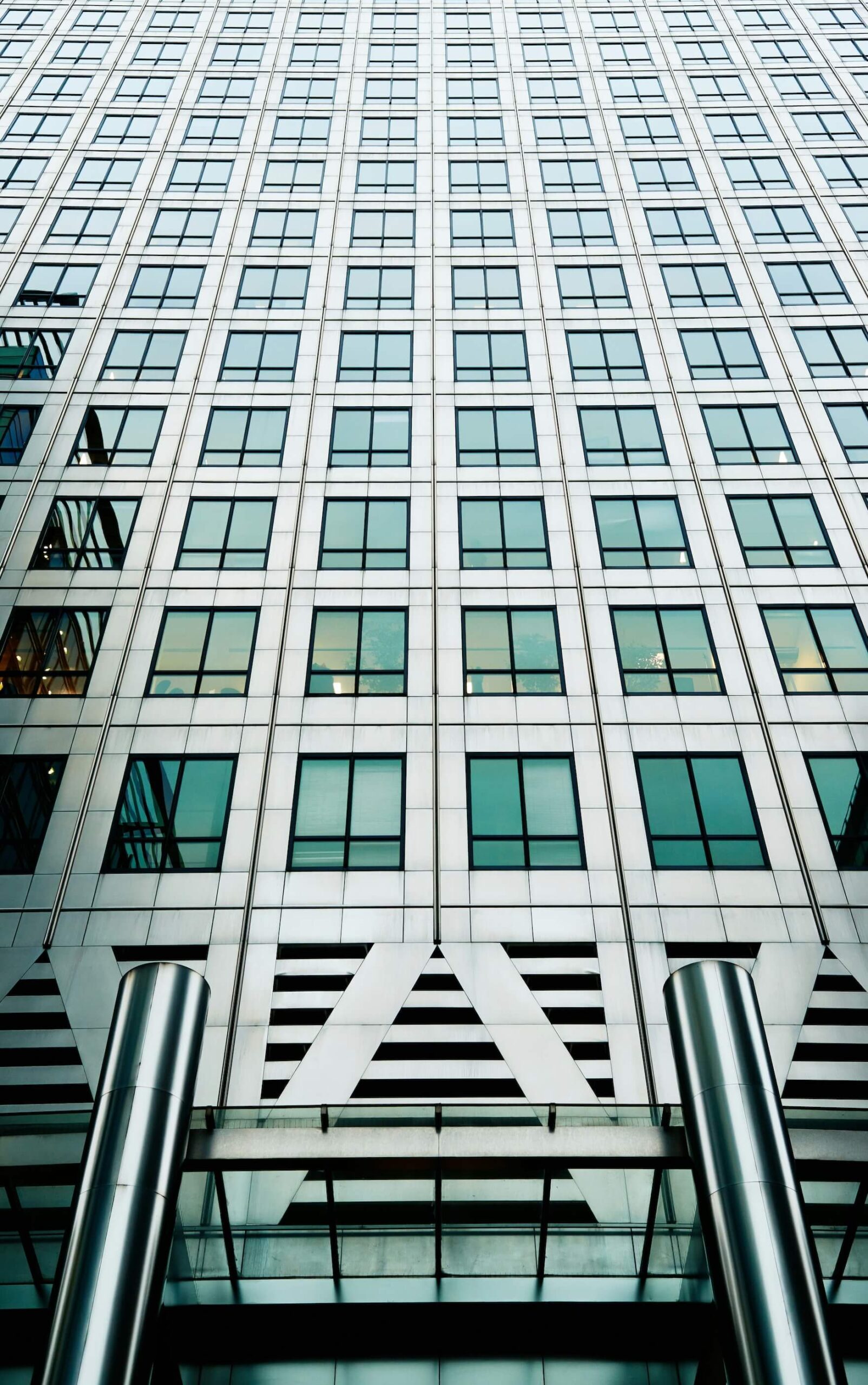 Glass office building facade